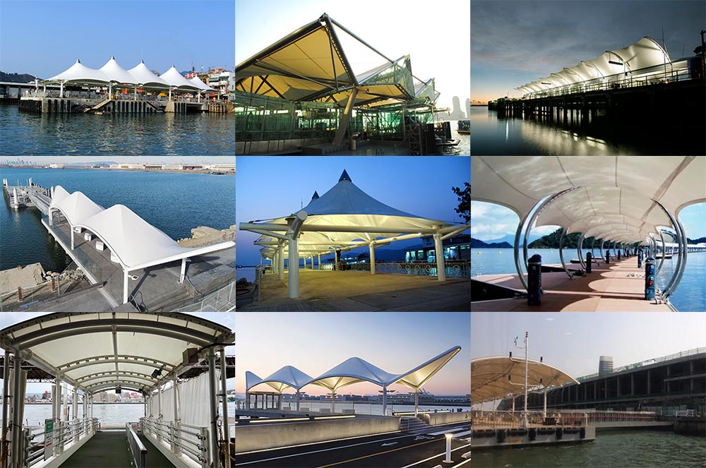 port terminal canopy tensile membrane structure