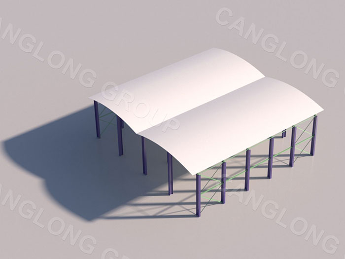 3D model of tensile membrane structure shed