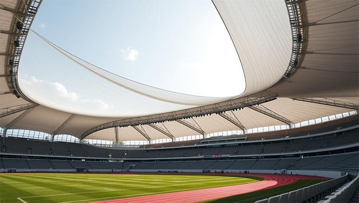 tension membrane structure for track and field