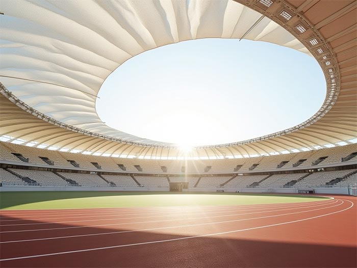 Tension membrane structure empowers athletics field