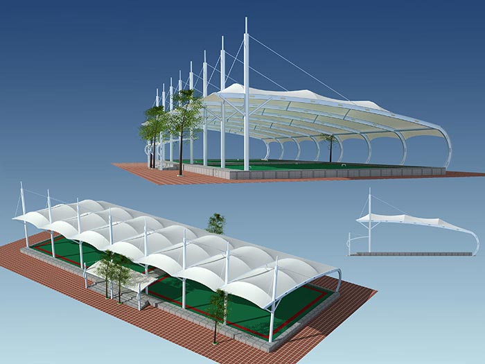 Application of stretch fabric tension structures in sports field