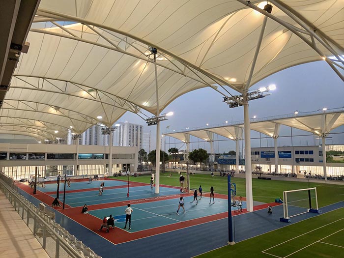 Modular tensile sports arenas: build anywhere, anytime