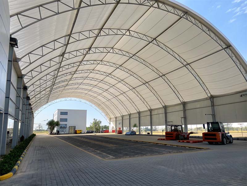 tensile fabric covered structure warehouse