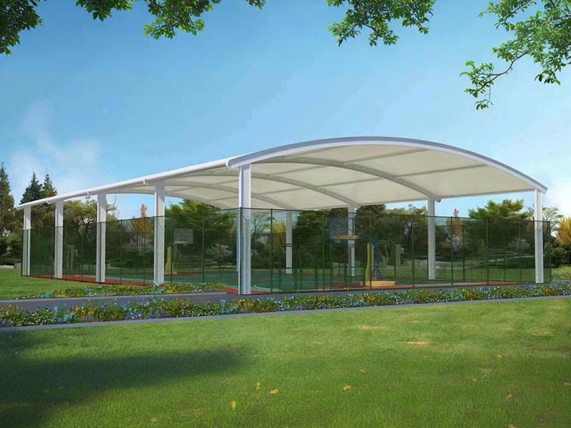 How to build sports fields using tensile membrane and steel structures?